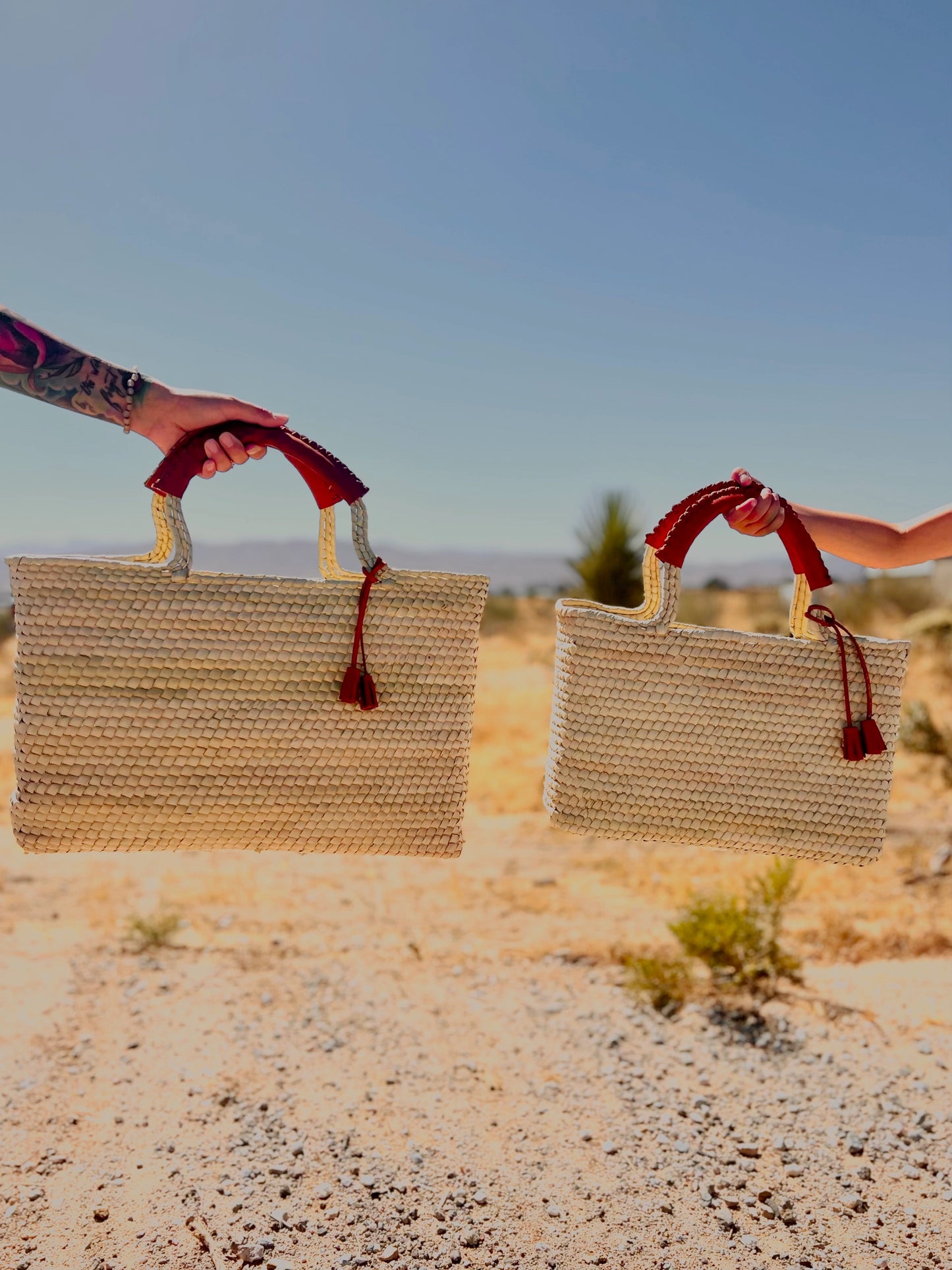 Kristen Palm Leaf Tote Bags D&D