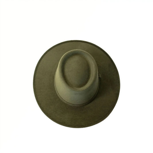 Alex Crown Top Boater - Olive Green