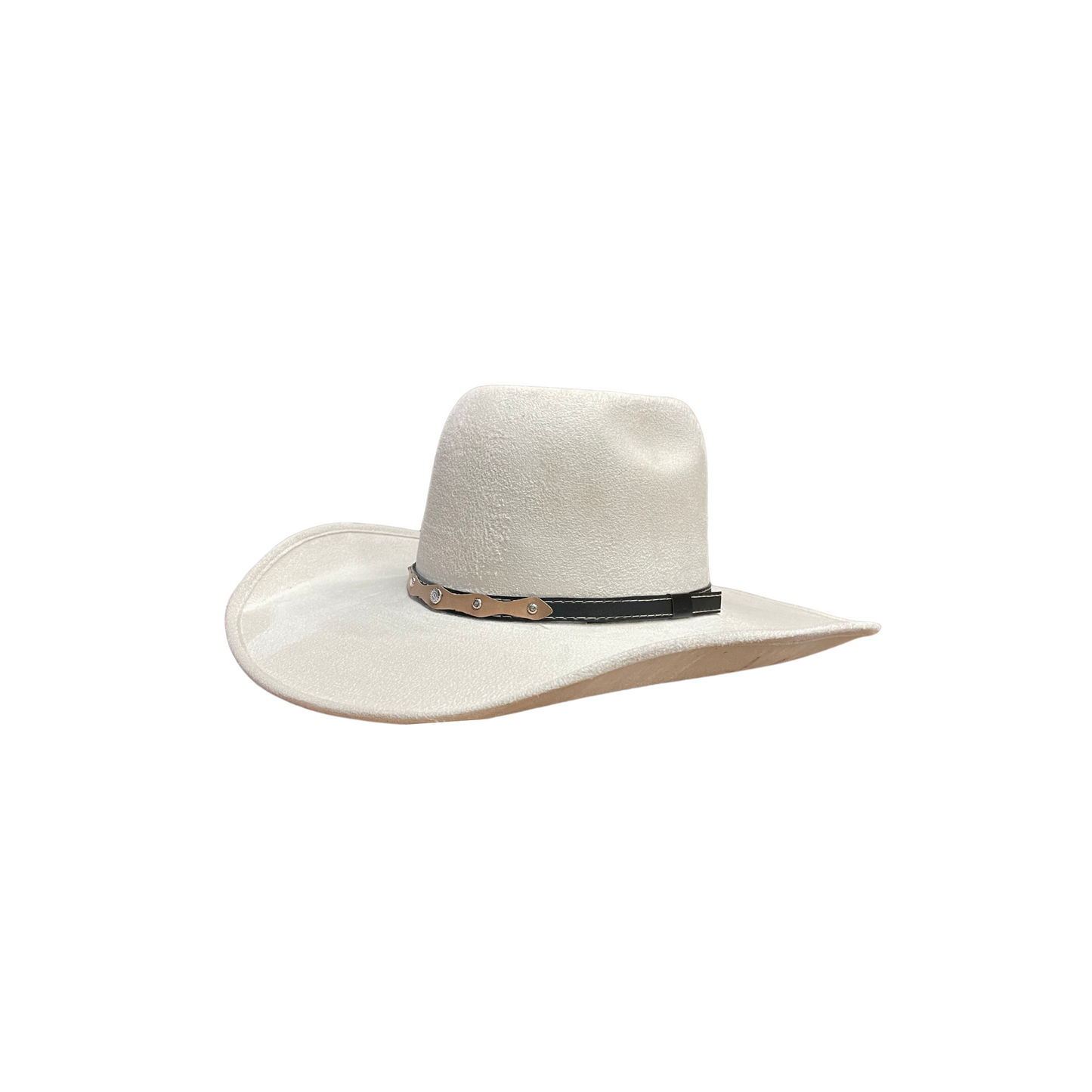 Flat Crown Top Buffalo Cowboy Hat- Ivory