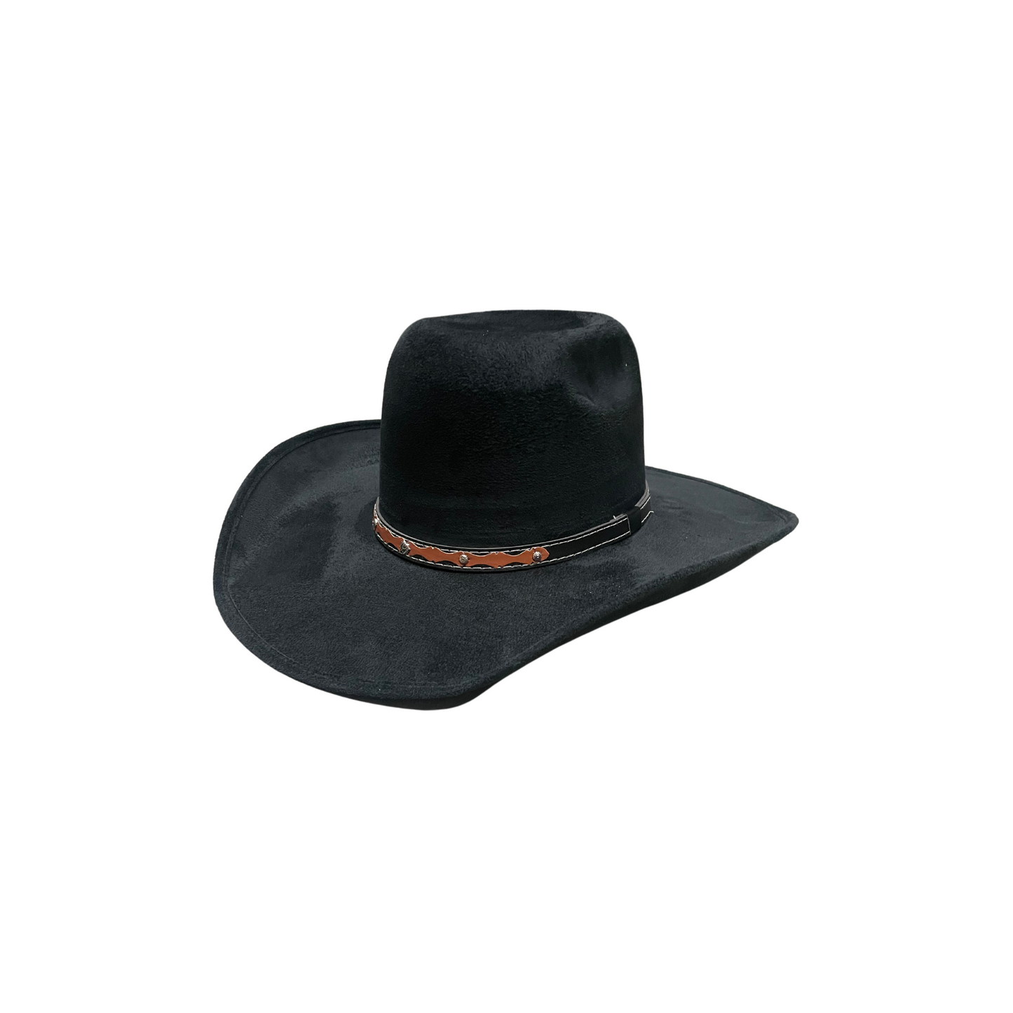Flat Crown Top Buffalo Cowboy Hat- Black