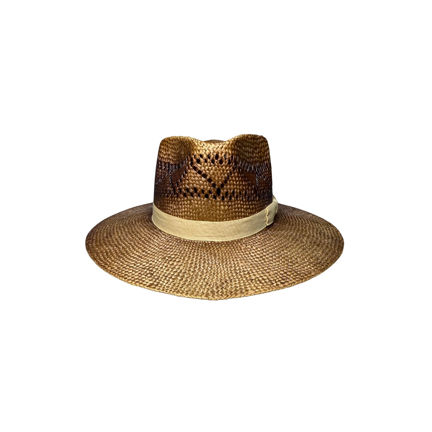 Dark Toasted Australian Palm Tear Drop Hat with Bow