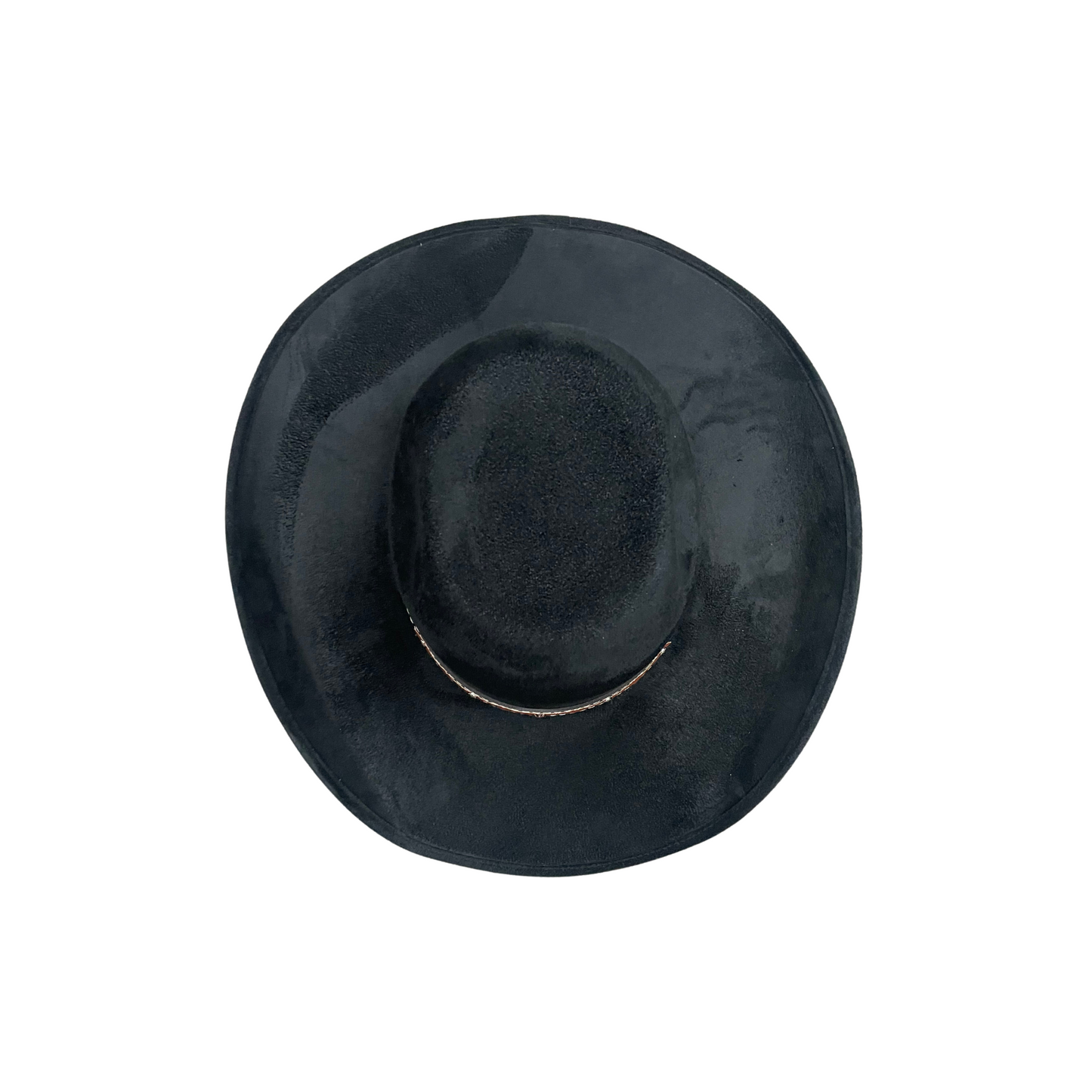 Flat Crown Top Buffalo Cowboy Hat- Black