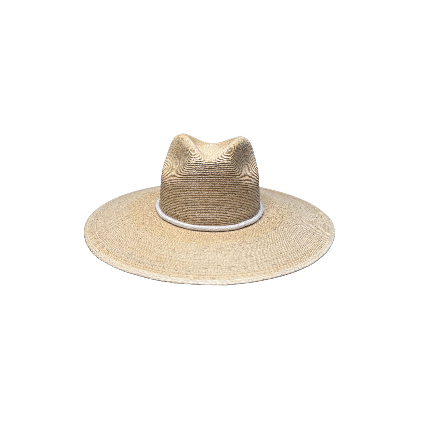 Natural Fine Palm Leaf Wide Brim Hat with Tribal Accent Rope on Hat Band