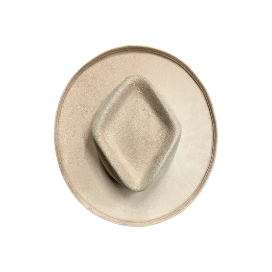 Jordyn Pencil Curled Brim Diamond Crown- Nude