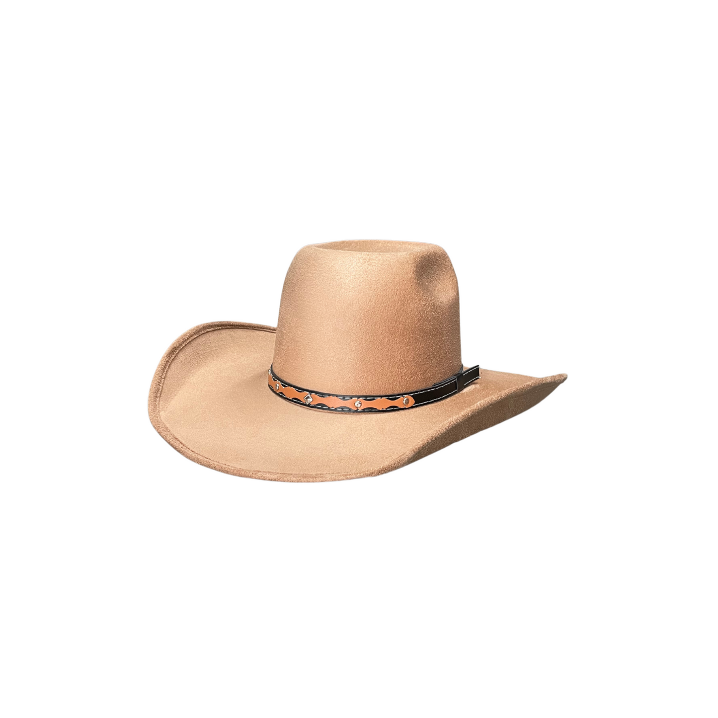 Flat Crown Top Buffalo Cowboy Hat- Tan