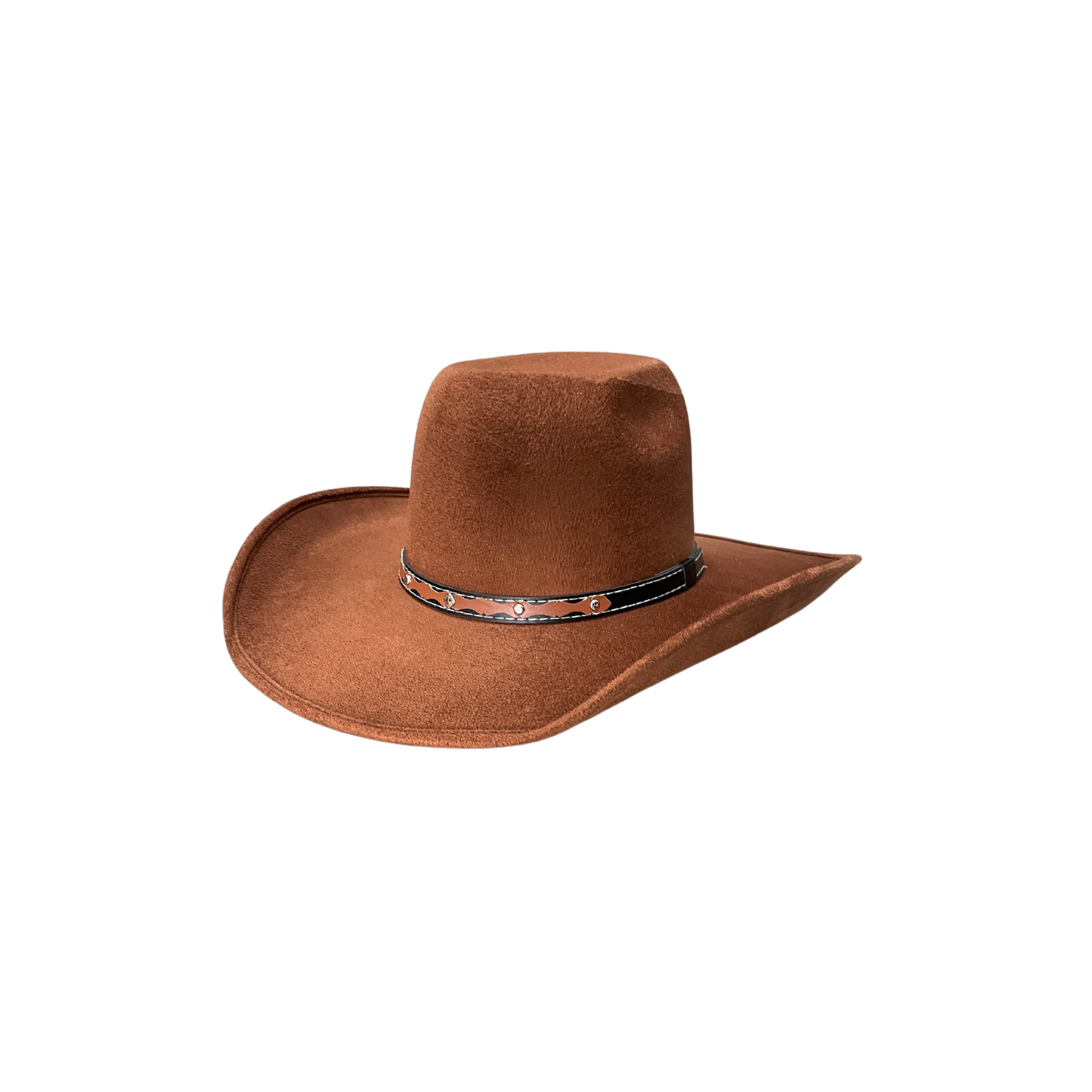 Flat Crown Top Buffalo Cowboy Hat- Tobacco