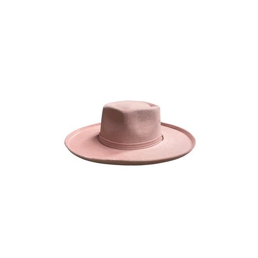 Taylor Pencil Curled Brim Sweetheart Crown- Blush