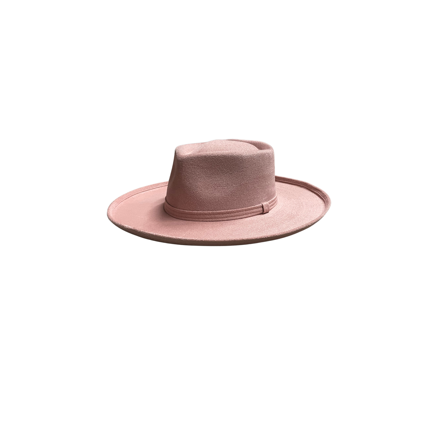 Taylor Pencil Curled Brim Sweetheart Crown- Blush