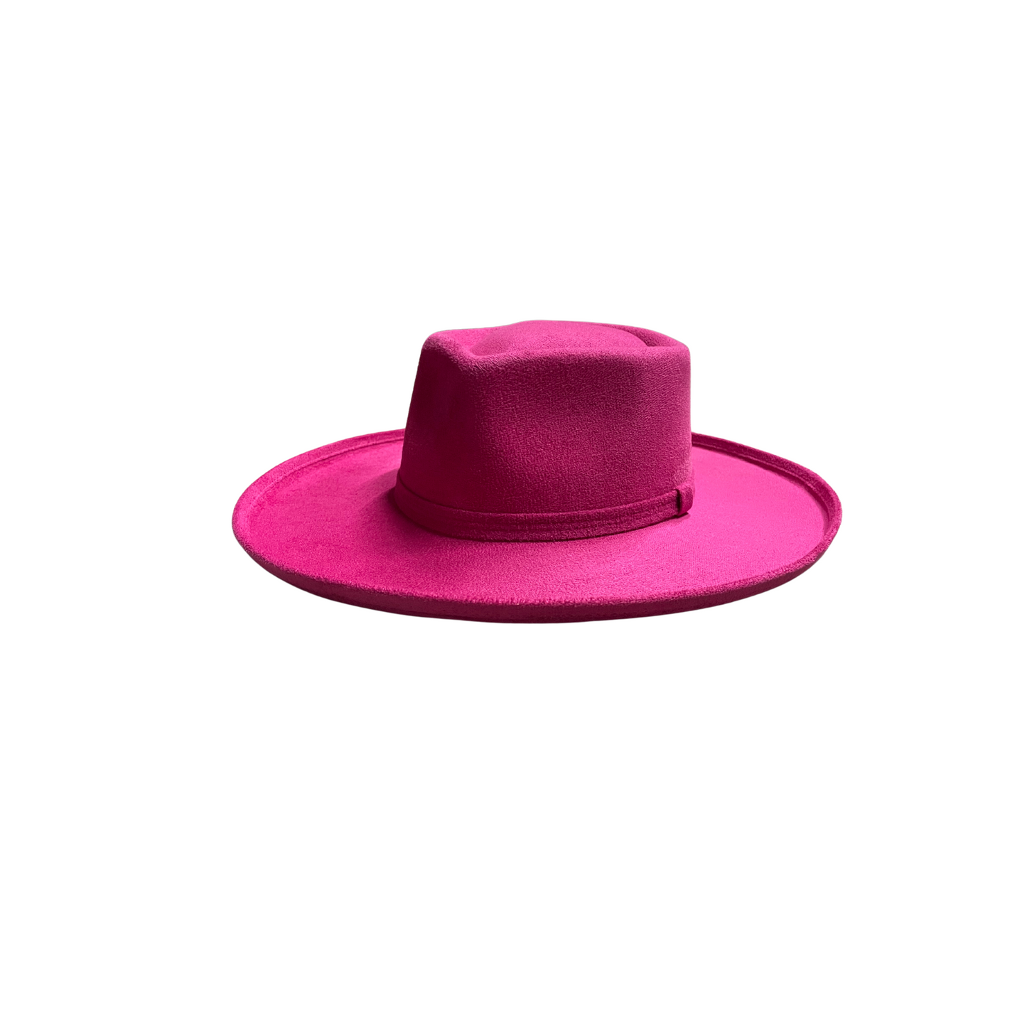 Taylor Pencil Curled Brim Sweetheart Crown- Fuchsia