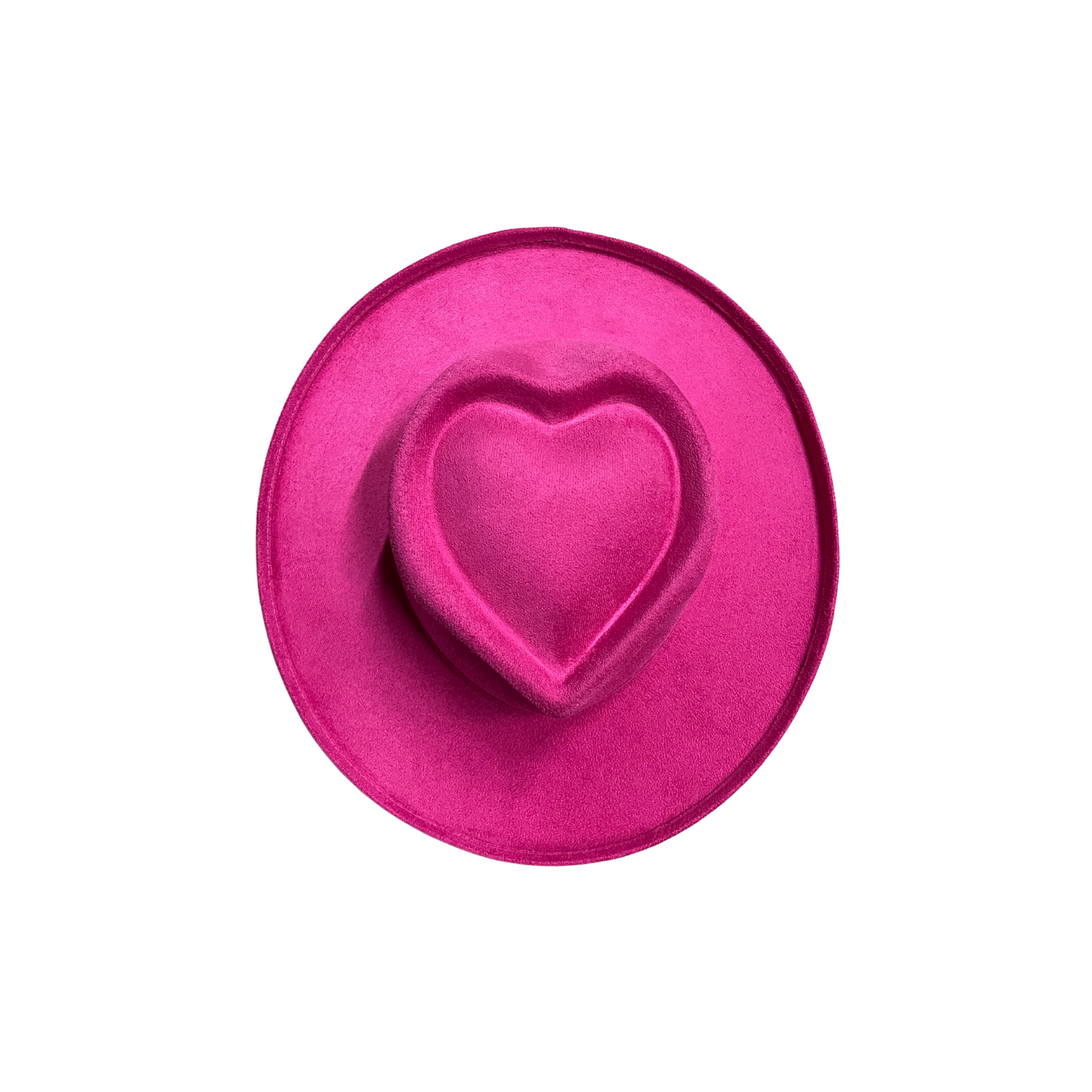 Taylor Pencil Curled Brim Sweetheart Crown- Fuchsia
