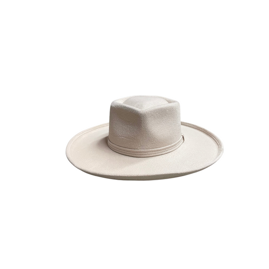 Taylor Pencil Curled Brim Sweetheart Crown- Ivory