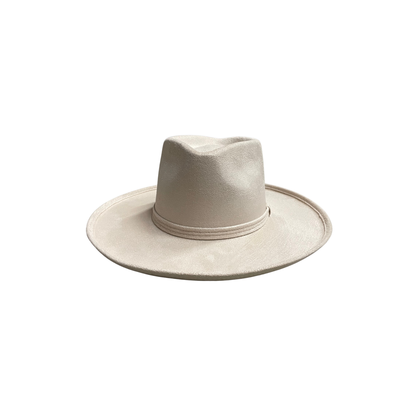 Jordyn Pencil Curled Brim Diamond Crown- Ivory