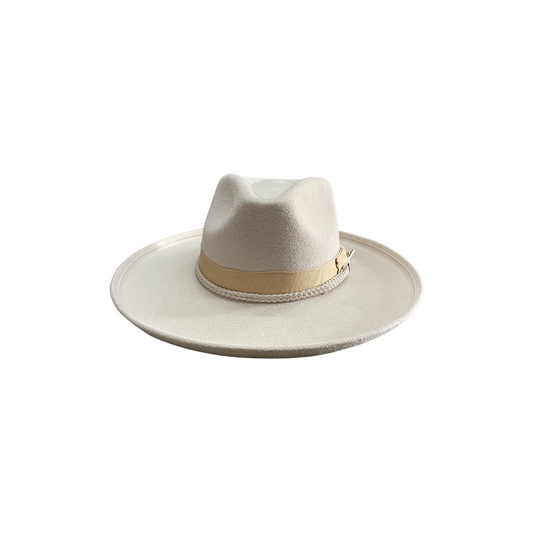 Brooke Curled Pencil Brim Ivory w/ Nude Accessories