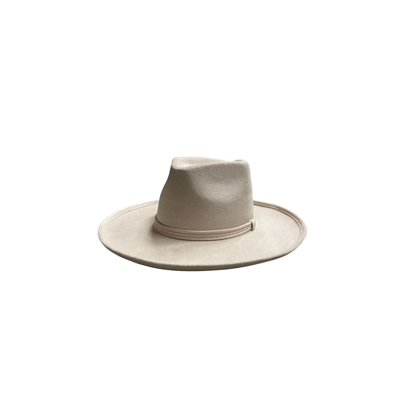 Jordyn Pencil Curled Brim Diamond Crown- Ivory
