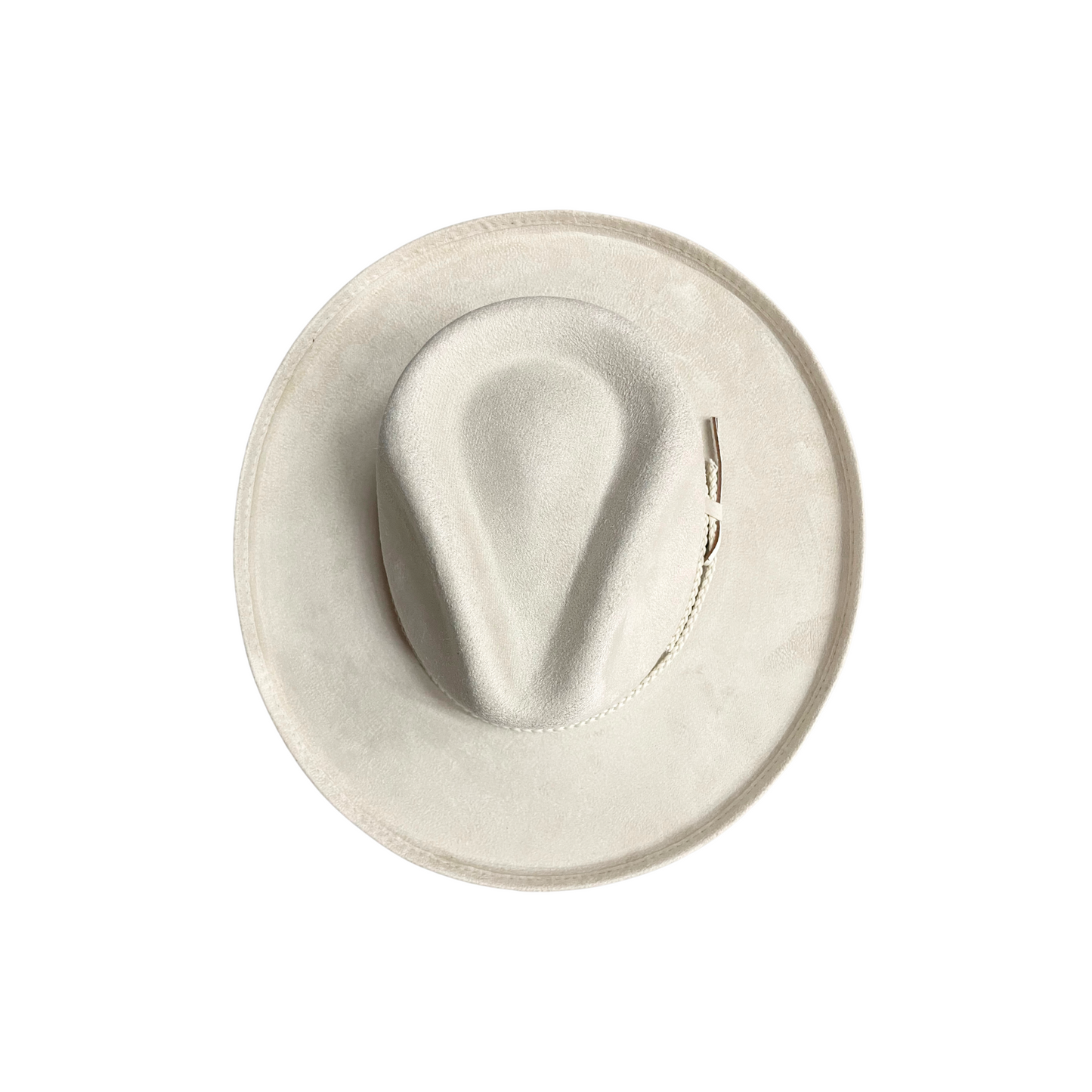 Jane Curled Pencil Brim W Braided Band- Ivory