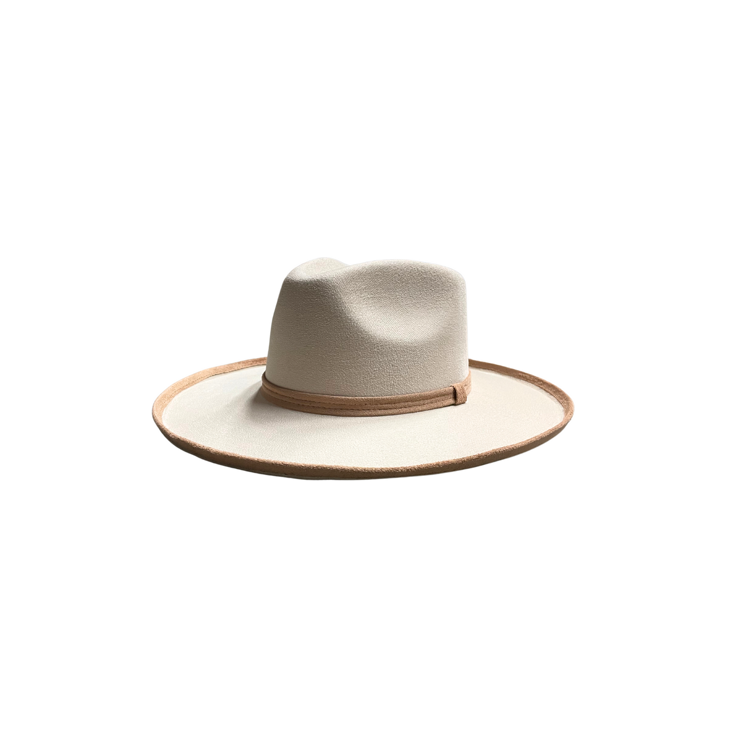 Blake Curled Pencil Brim- Two-Toned Ivory w/ Tan Trim
