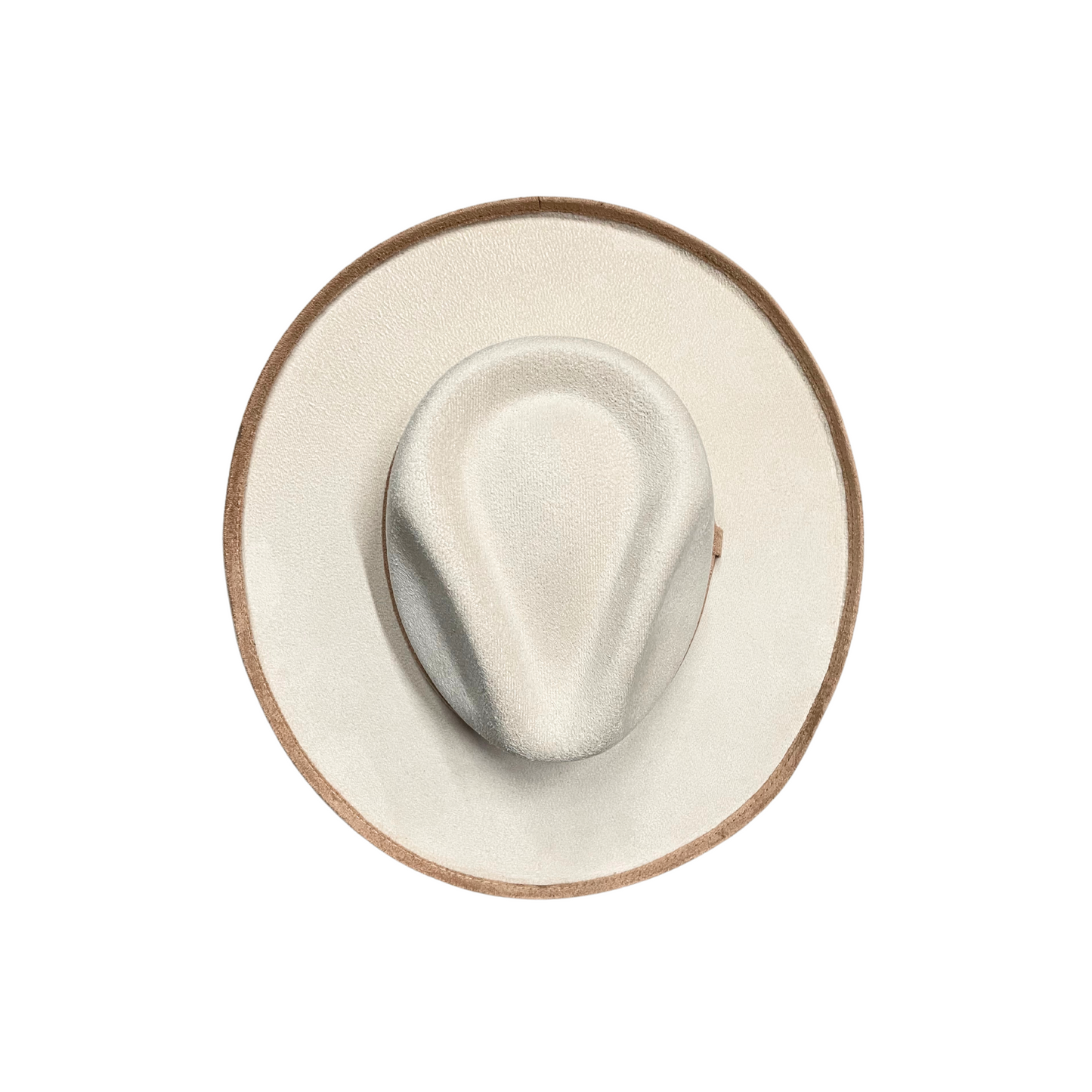 Blake Curled Pencil Brim- Two-Toned Ivory w/ Tan Trim