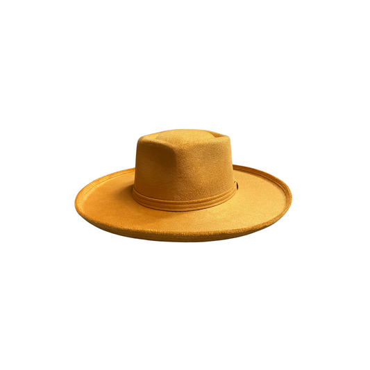 Taylor Pencil Curled Brim Sweetheart Crown- Mustard