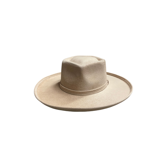Taylor Pencil Curled Brim Sweetheart Crown- Nude