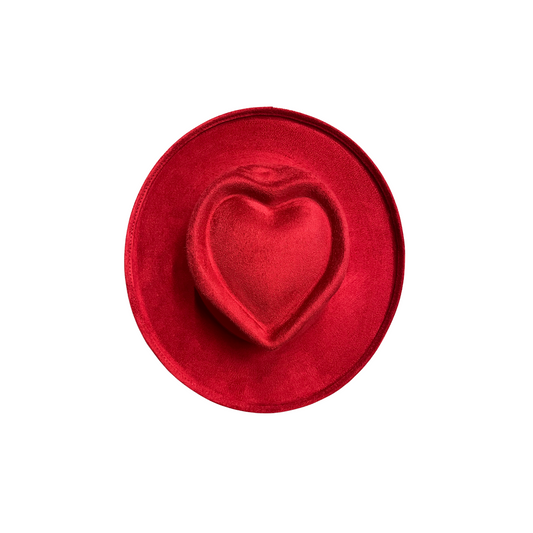 Taylor Pencil Curled Brim Sweetheart Crown- Red