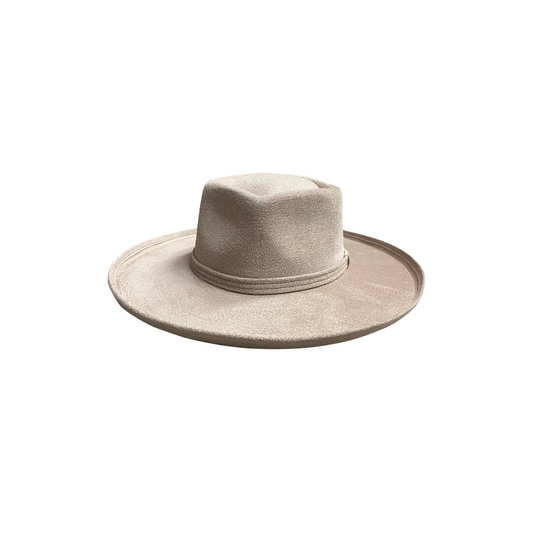 Taylor Pencil Curled Brim Sweetheart Crown- Taupe