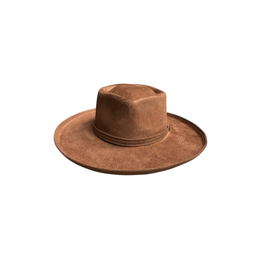 Taylor Pencil Curled Brim Sweetheart Crown- Tobacco