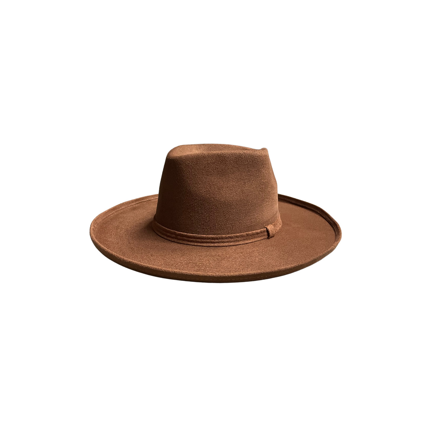 Jordyn Pencil Curled Brim Diamond Crown- Tobacco