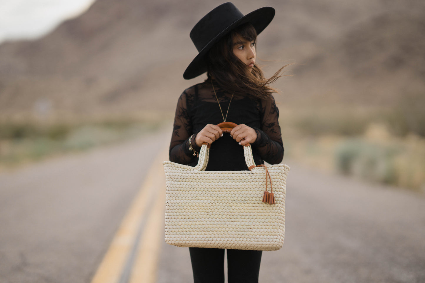 Kristen Palm Leaf Tote Bags