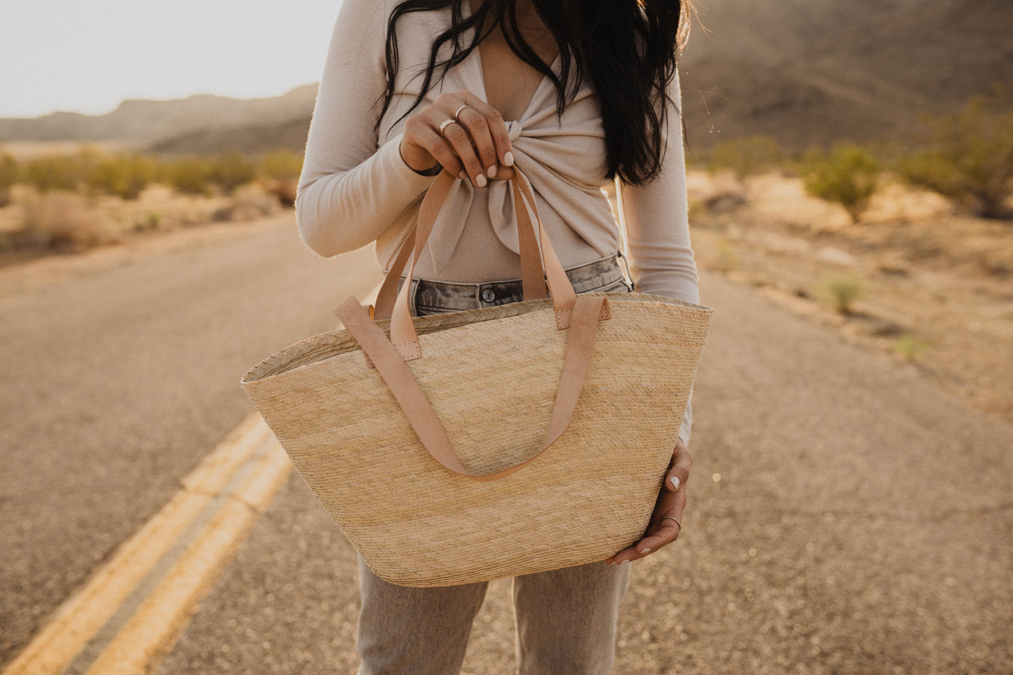 Abby Palm Leaf Handbag Purse