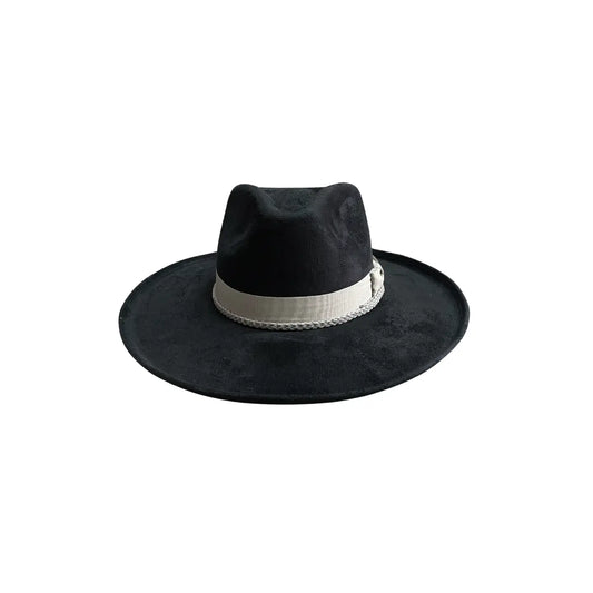 Brooke Curled Pencil Brim Black w/ Gray Accessories