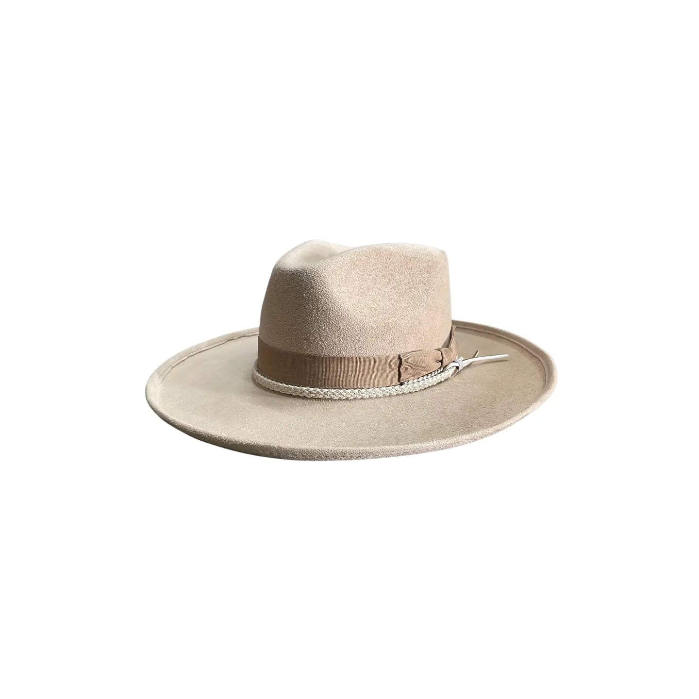 Brooke Curled Pencil Brim Nude w/ Dark Taupe Accessories