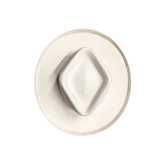 Jordyn Pencil Curled Brim Diamond Crown- Pearl