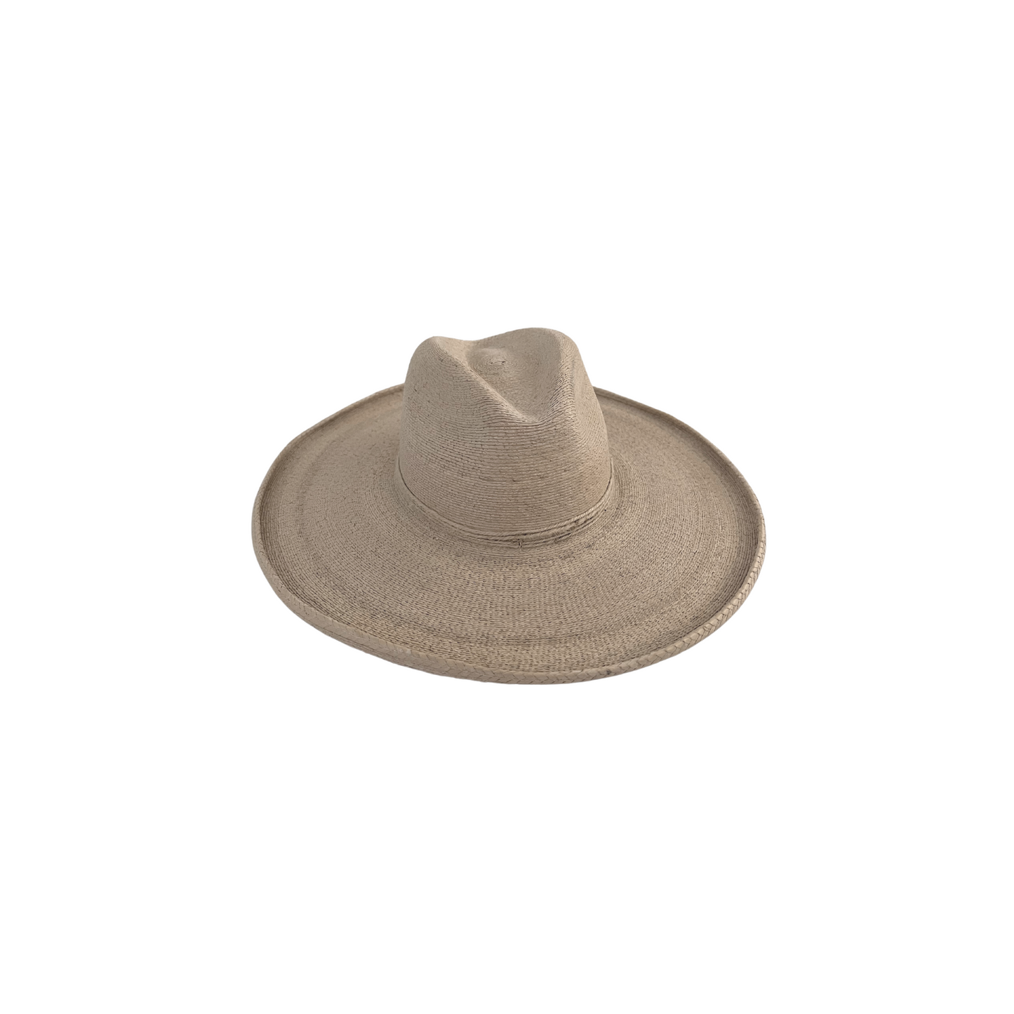 Leah Fine Palm Leaf Wide Curled Brim