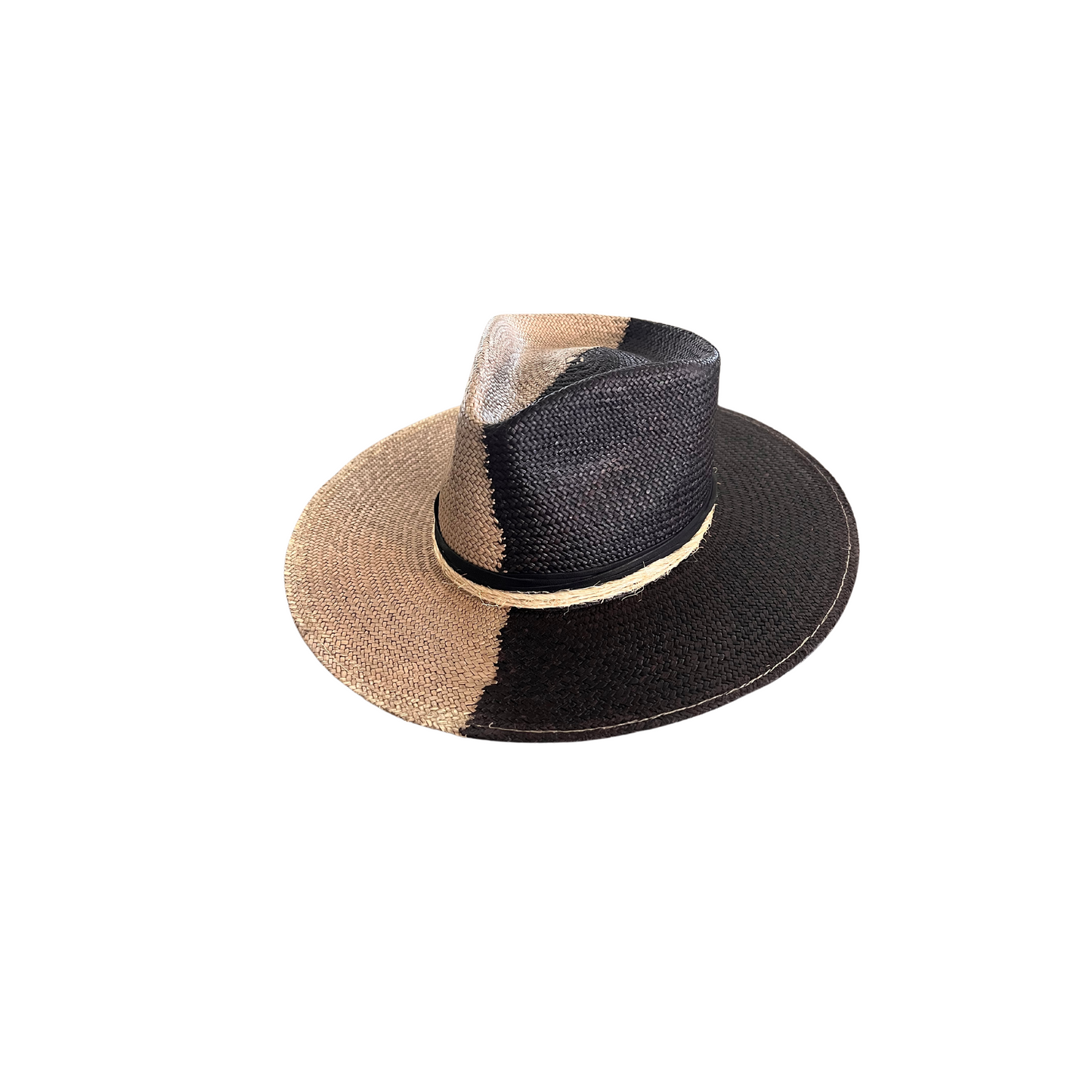 Alexis Dark Two Toned Panama Straw