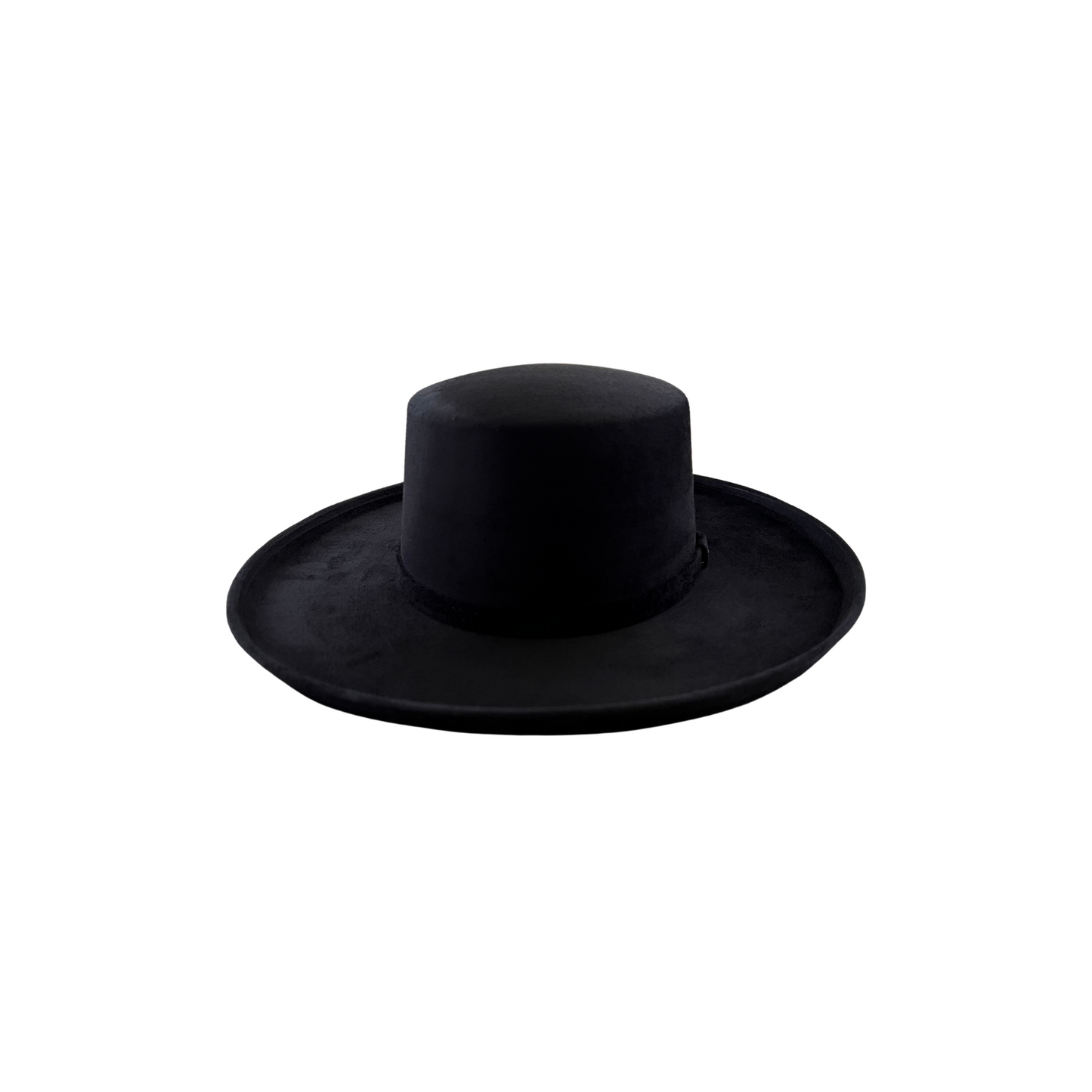 Charlie Curled Pencil Brim Boater- Black