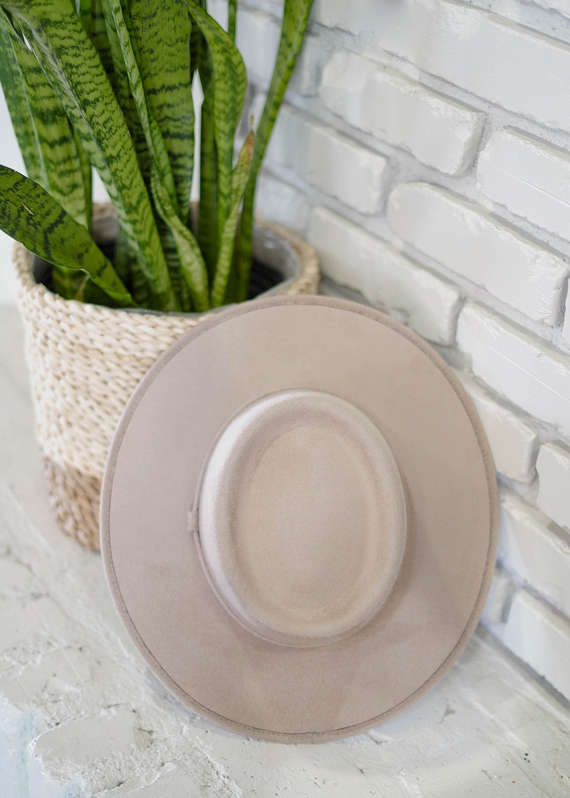 Alex Crown Top Boater - Taupe