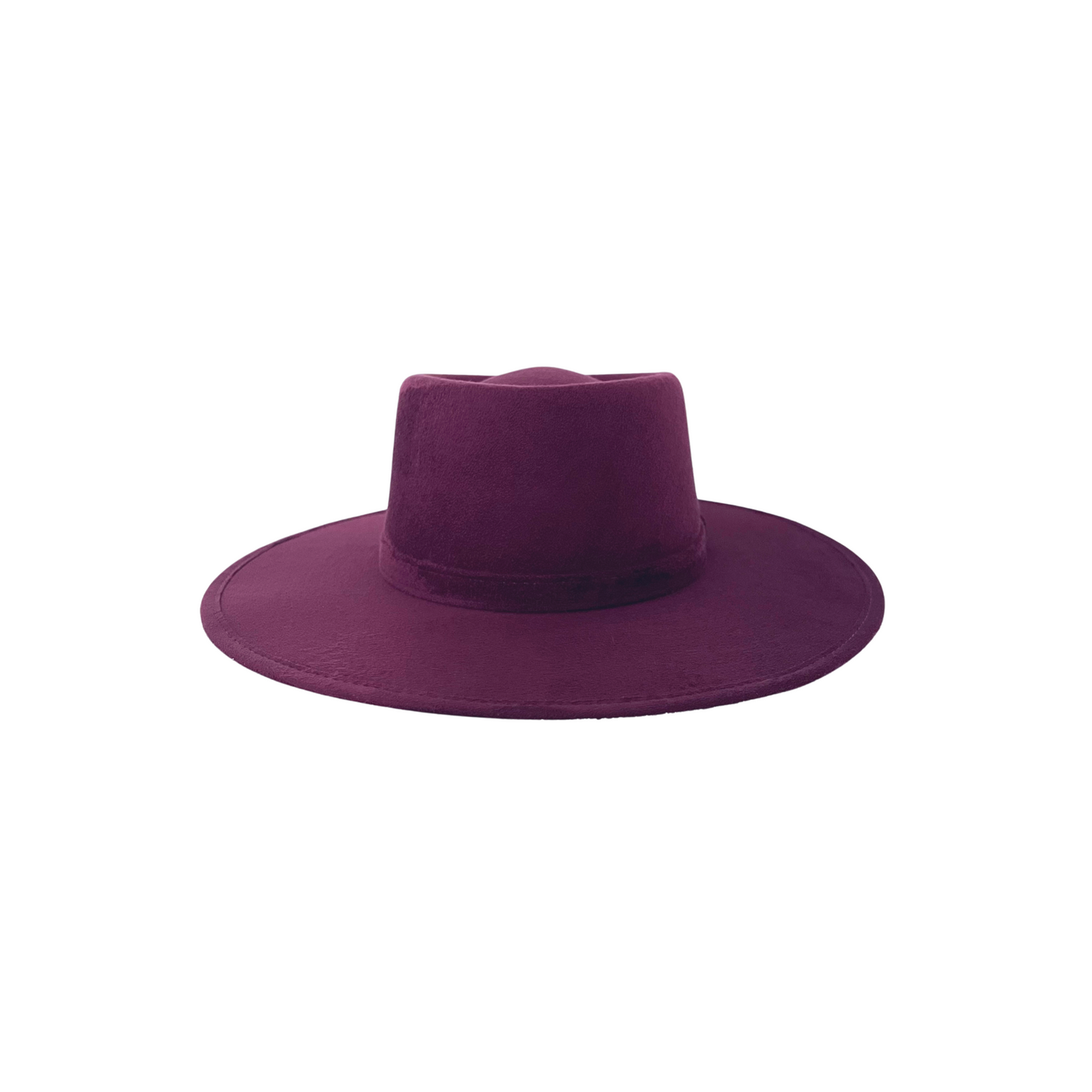 Alex Crown Top Boater- Eggplant