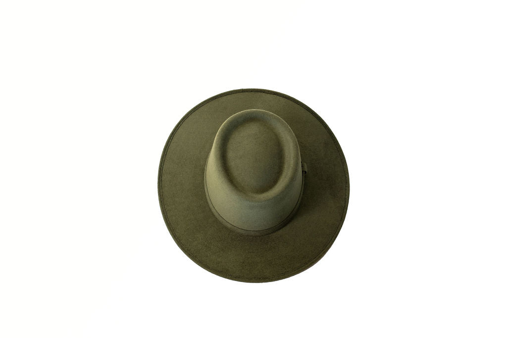 Alex Crown Top Boater Olive Green