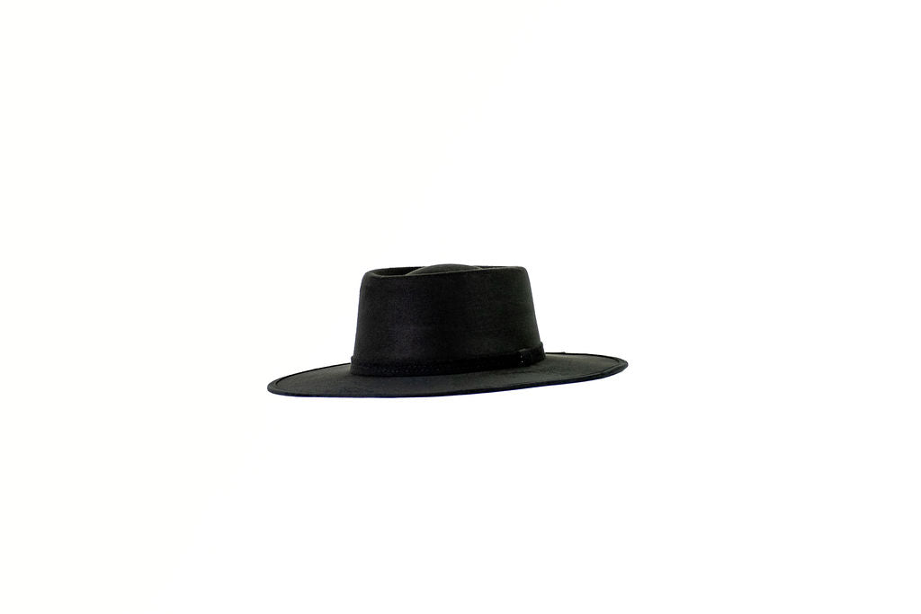 Alex Crown Top Boater - Black