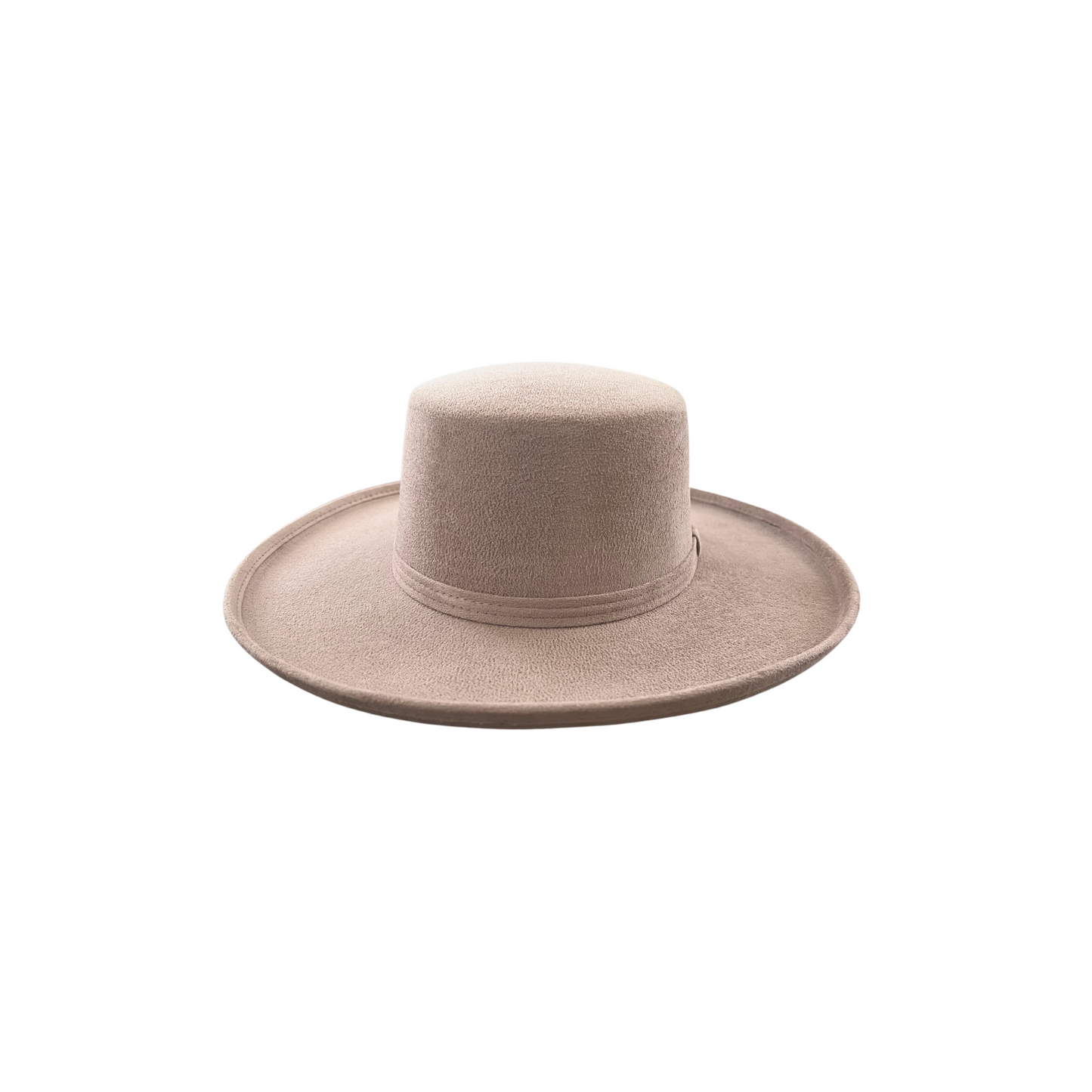 Charlie Curled Pencil Brim Boater- Taupe