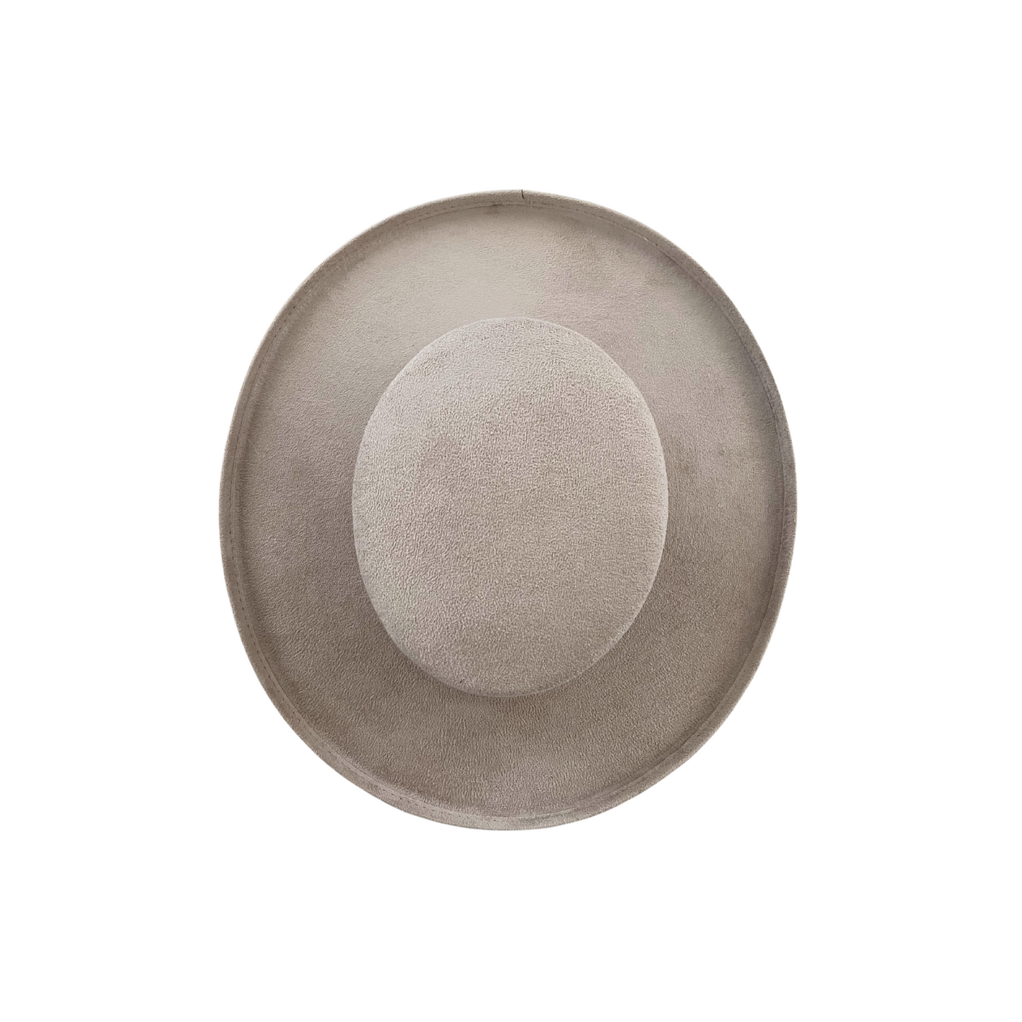 Charlie Curled Pencil Brim Boater- Taupe
