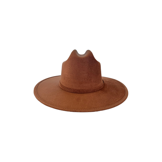 The Cattleman Crown Flat Brim- Tobacco