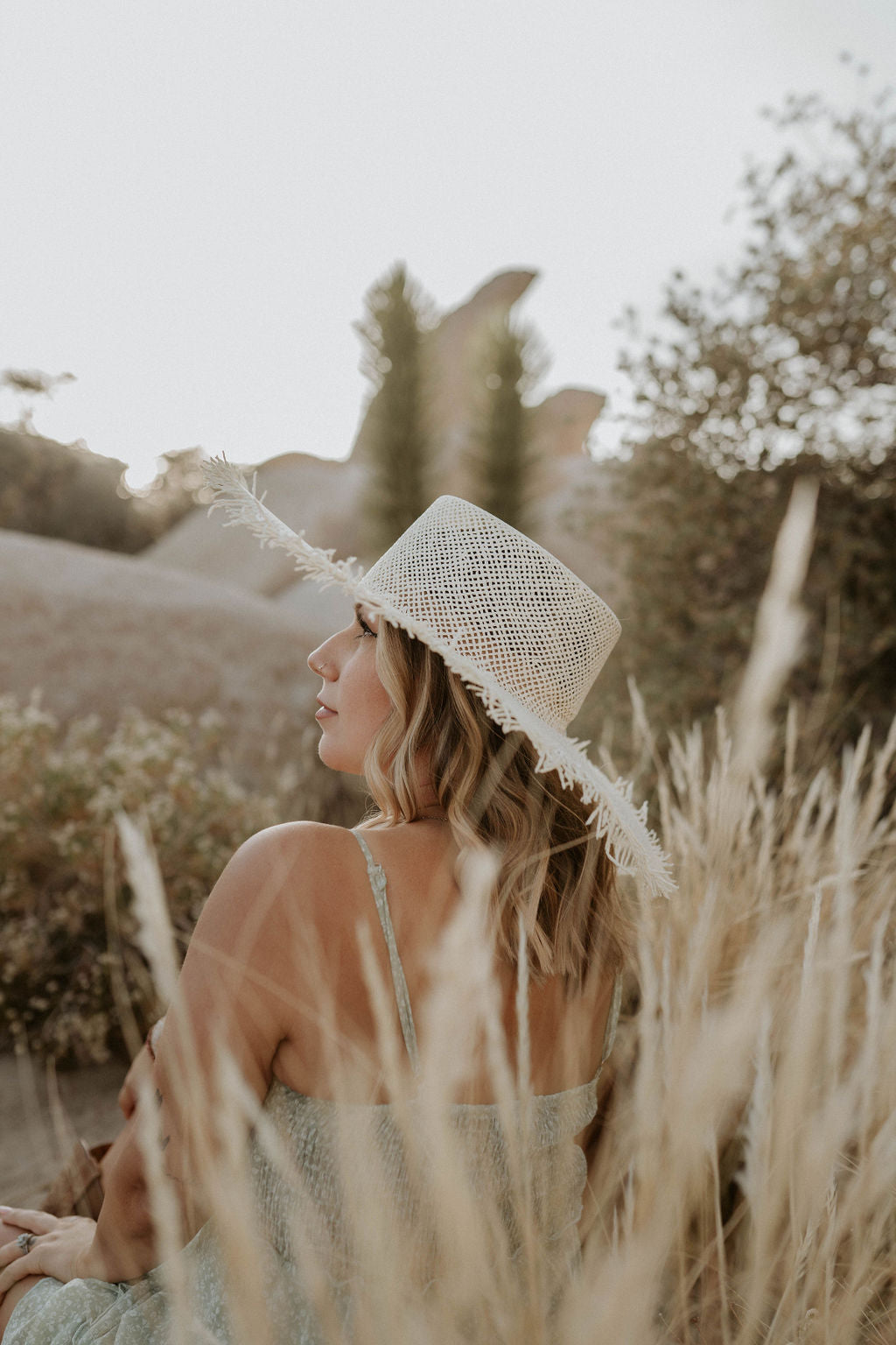 Morgan Fringed Raffia Wide Brim
