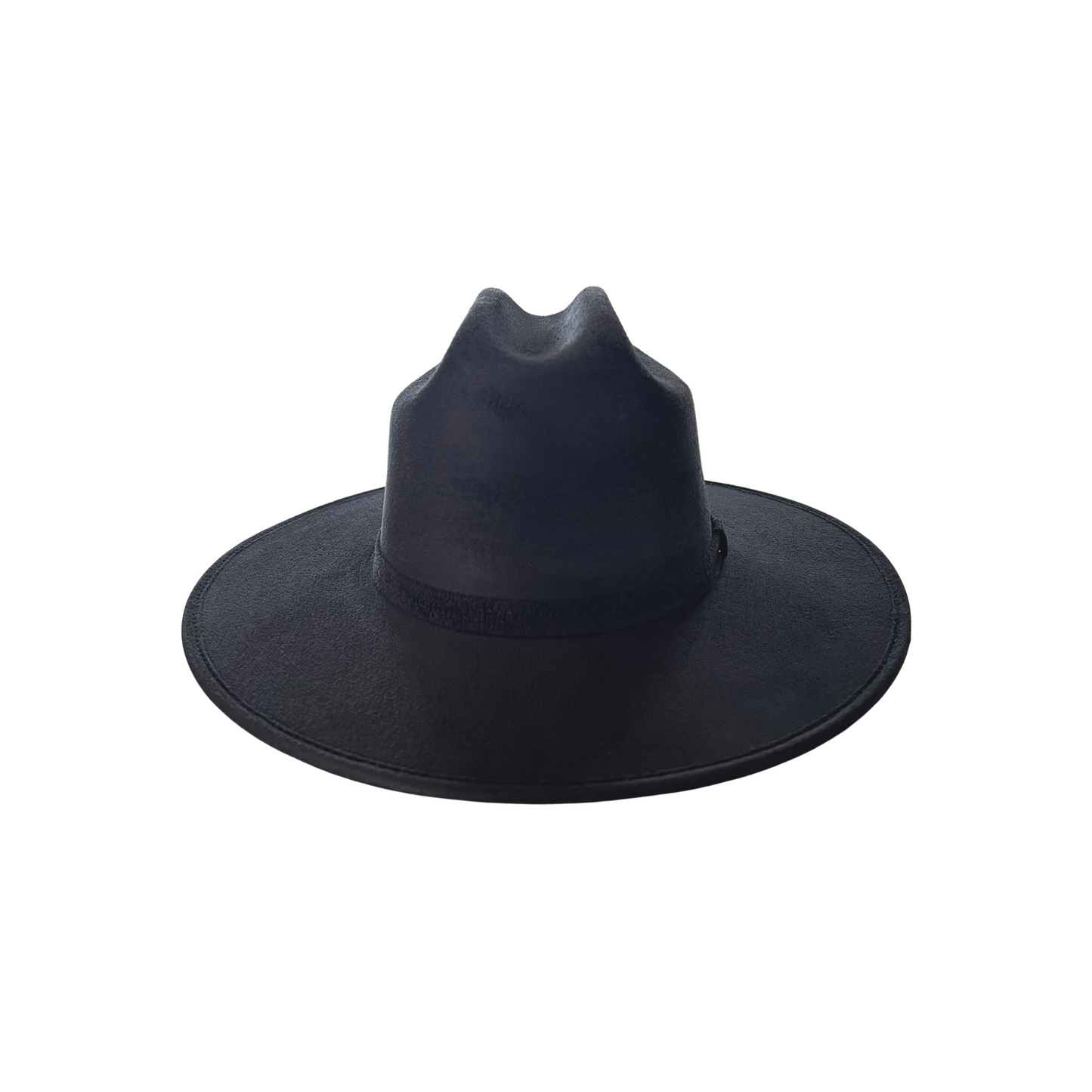 The Cattleman Crown Flat Brim- Black