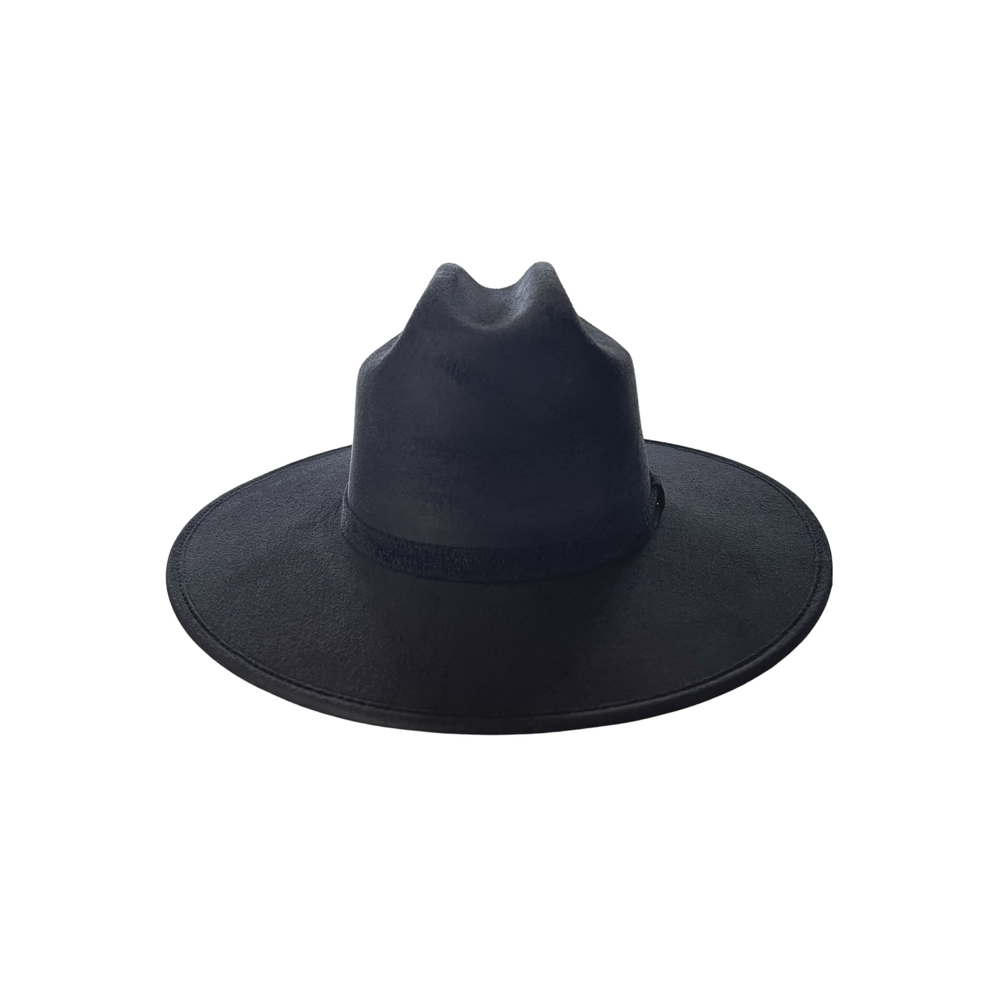 The Cattleman Crown Flat Brim- Black D&D