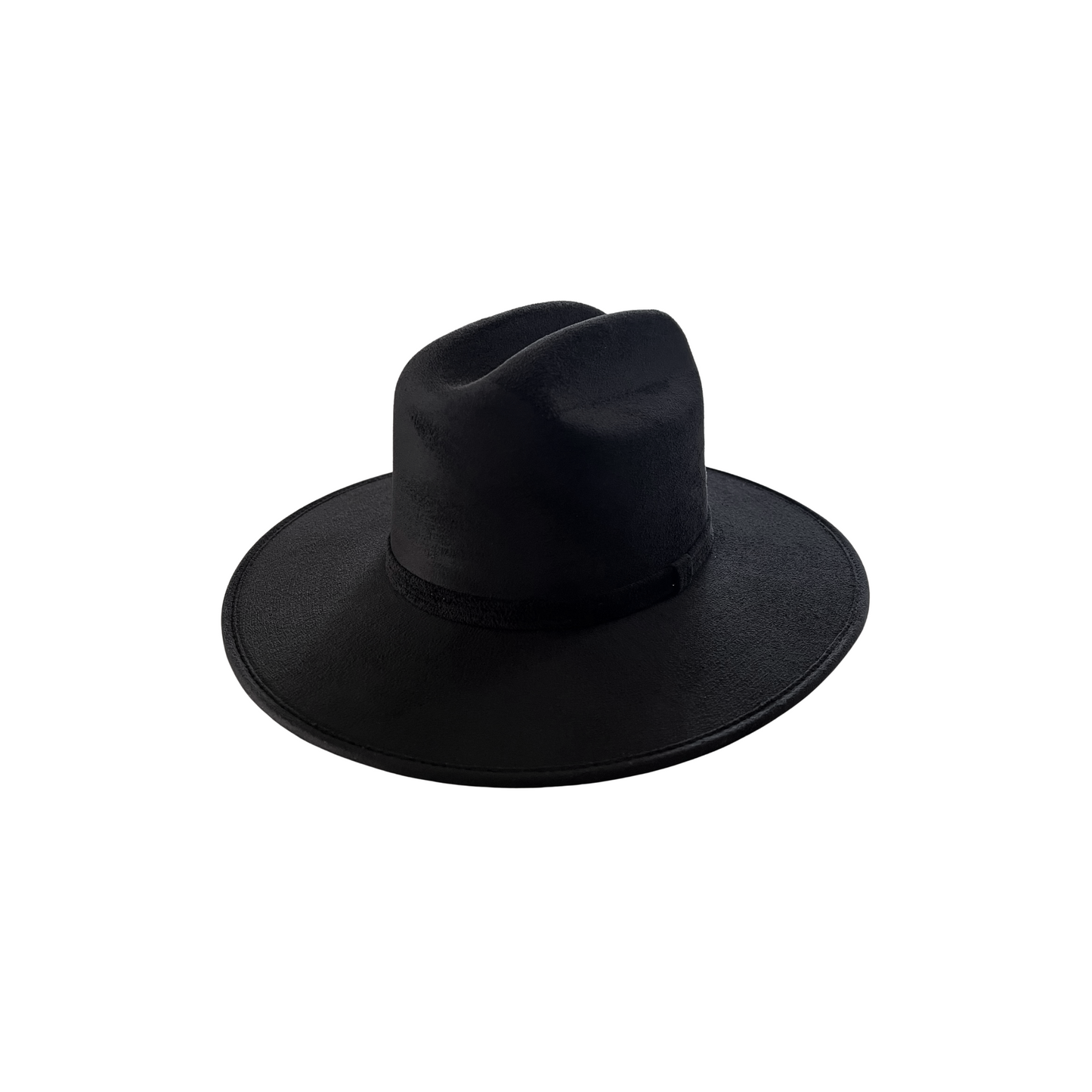 The Cattleman Crown Flat Brim- Black D&D