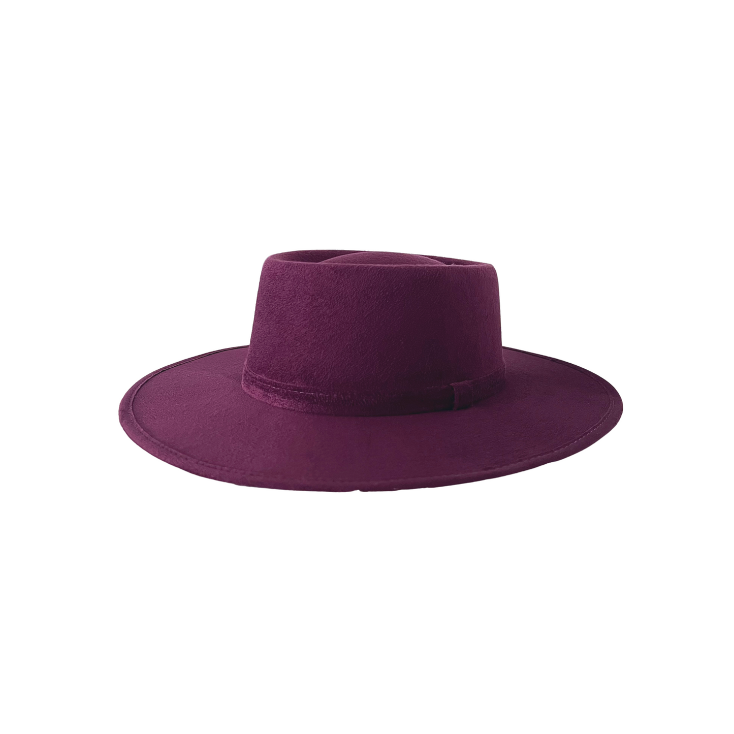 Alex Crown Top Boater- Eggplant