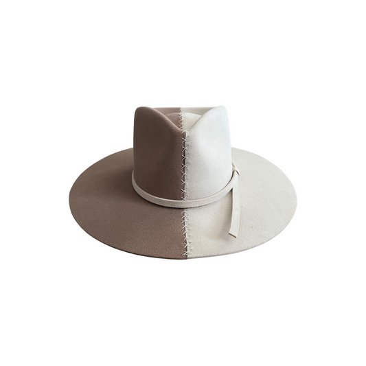 Shiloh- Hazelnut + Ivory Two-toned Wool Hat D&D