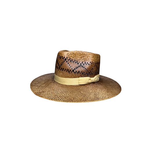 Dark Toasted Australian Palm Tear Drop Hat with Bow