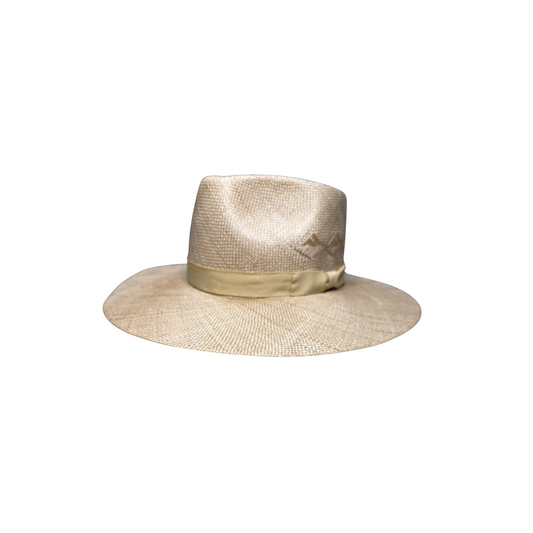 Natural Australian Palm Tear Drop Hat with Bow